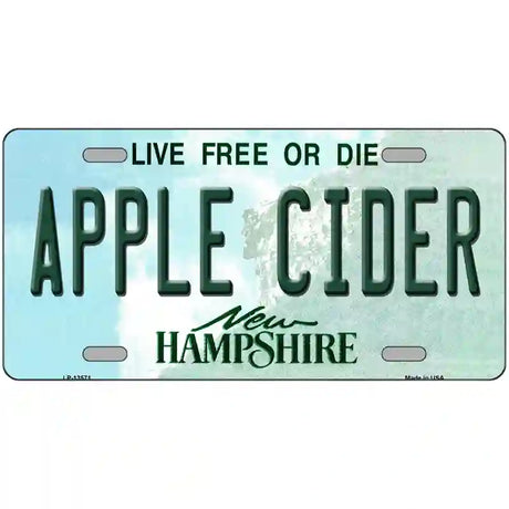 Apple Cider New Hampshire Novelty Metal License Plate Tag 24" x 12" (LLP)