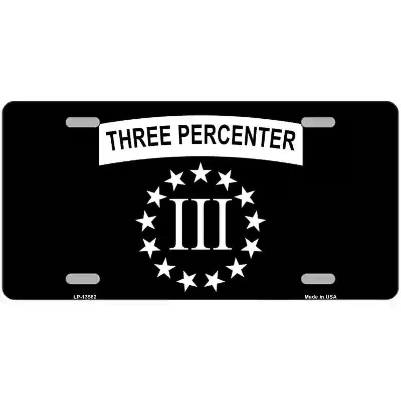 3 Percenter Ring of Stars Novelty Metal License Plate Tag 24" x 12" (LLP)