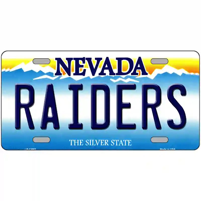 Raiders Nevada Novelty Metal License Plate Tag 24" x 12" (LLP)