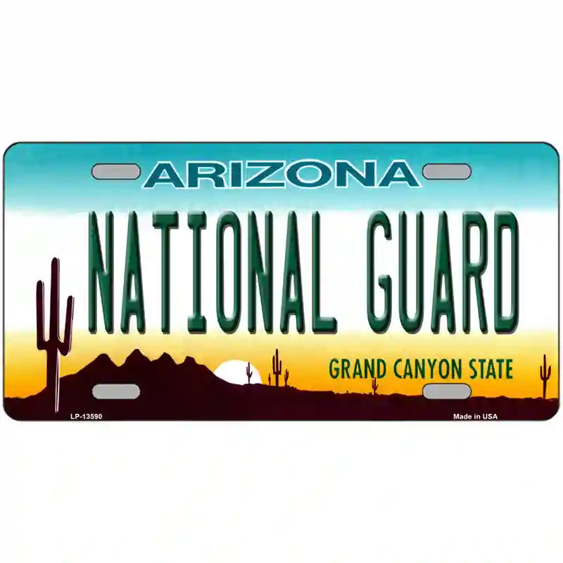 National Guard Arizona Novelty Metal License Plate Tag 24" x 12" (LLP)