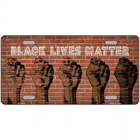 Black Lives Matter Fists Novelty Metal License Plate Tag 24" x 12" (LLP)