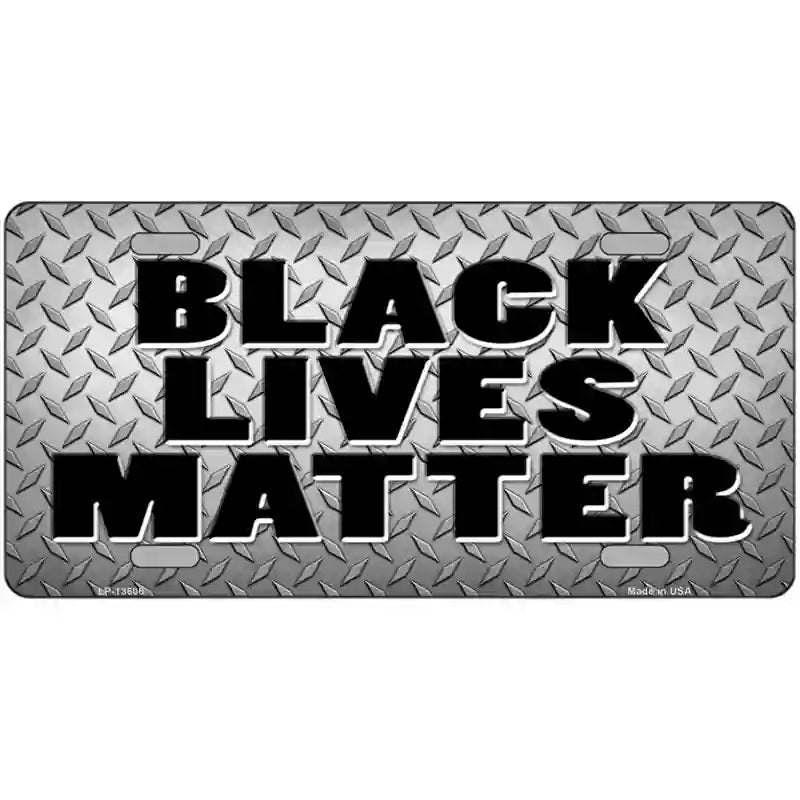 Black Lives Matter Diamond Plate Novelty Metal License Plate Tag 24" x 12" (LLP)