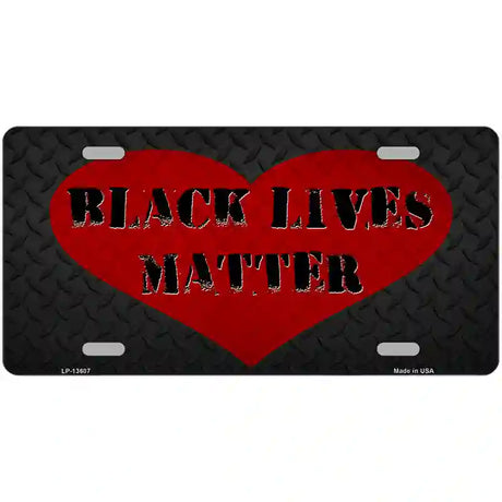 Black Lives Matter Heart Novelty Metal License Plate Tag 24" x 12" (LLP)