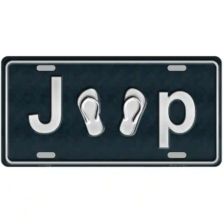 J**P Flipflop Novelty Metal License Plate Tag 24" x 12" (LLP)