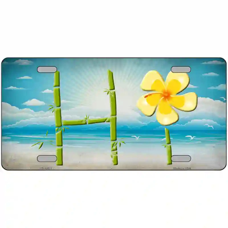 HI Bamboo Novelty Metal License Plate Tag 24" x 12" (LLP)