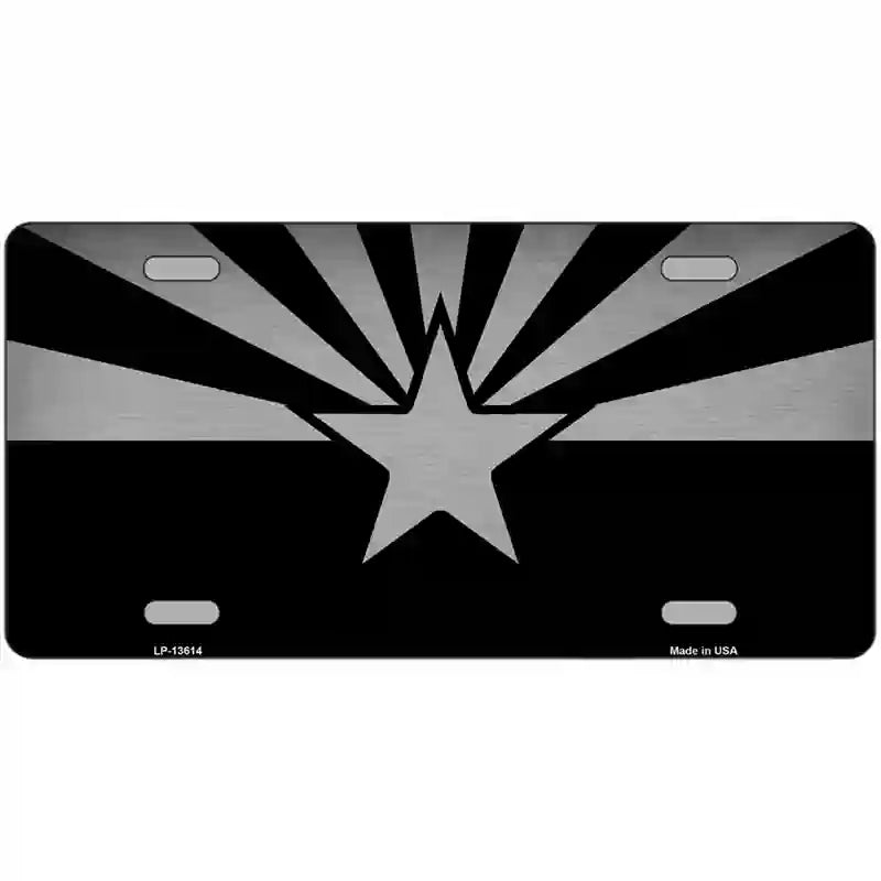 Arizona Flag Black  Novelty Metal License Plate Tag 24" x 12" (LLP)