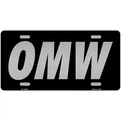 OMW Black Novelty Metal License Plate Tag 24" x 12" (LLP)