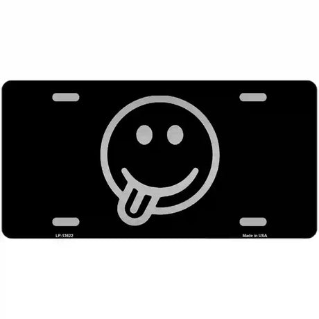 Tongue Out Black Novelty Metal License Plate Tag 24" x 12" (LLP)