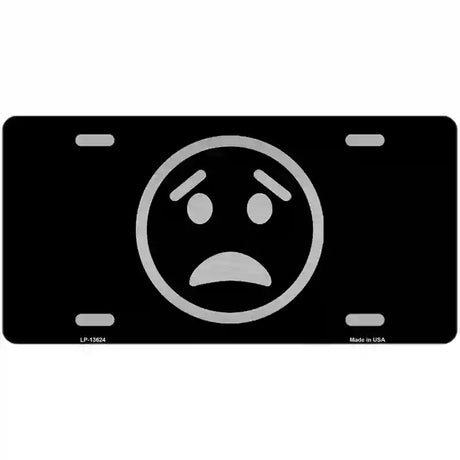 Worried Black Novelty Metal License Plate Tag 24" x 12" (LLP)