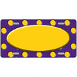 Yellow Purple Polka Dot Center Oval Metal Novelty License Plate 24" x 12" (LLP)