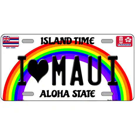 I Heart Maui Novelty Metal License Plate Tag 24" x 12" (LLP)