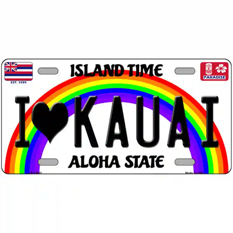 I Heart Kauai Novelty Metal License Plate Tag 24" x 12" (LLP)