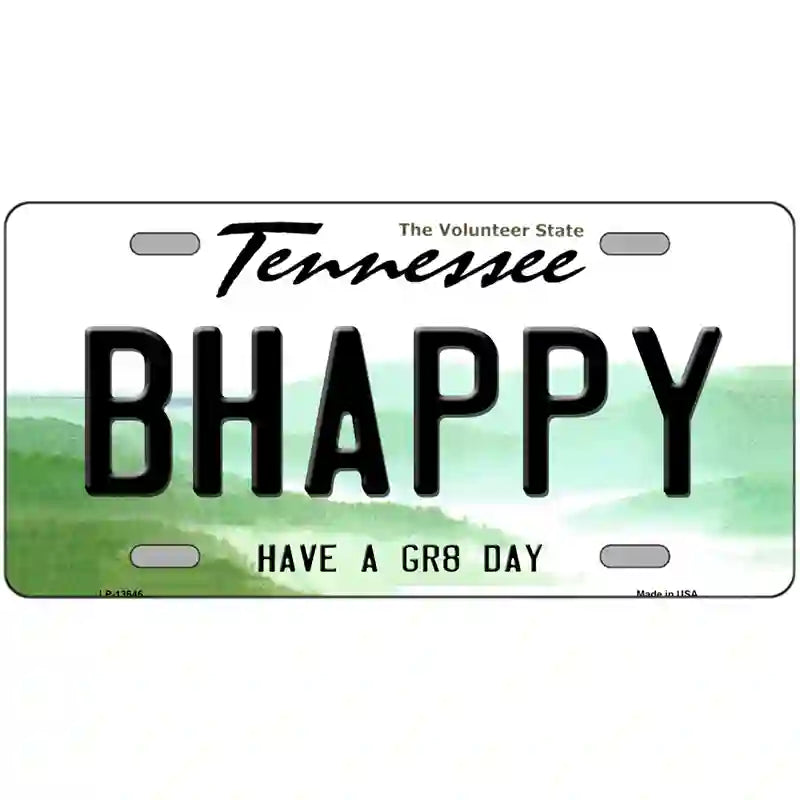 Be Happy Novelty Metal License Plate Tag 24" x 12" (LLP)