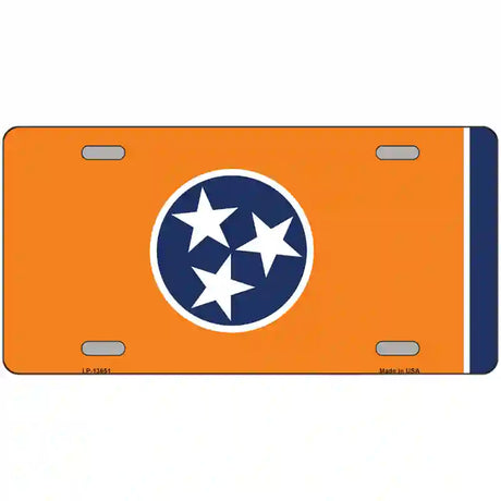 Tennessee Flag Orange Novelty Metal License Plate Tag 24" x 12" (LLP)