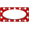 White Red Polka Dot Center Oval Metal Novelty License Plate 24" x 12" (LLP)