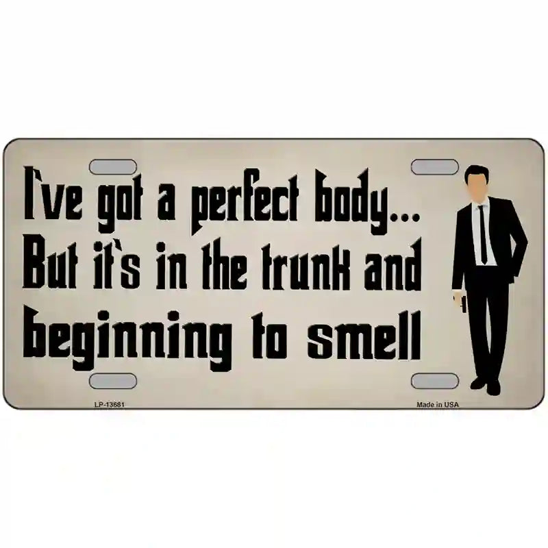 Body in The Trunk Novelty Metal License Plate Tag 24" x 12" (LLP)