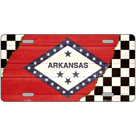 Arkansas Racing Flag Novelty Metal License Plate Tag 24" x 12" (LLP)