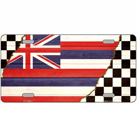 Hawaii Racing Flag Novelty Metal License Plate Tag 24" x 12" (LLP)