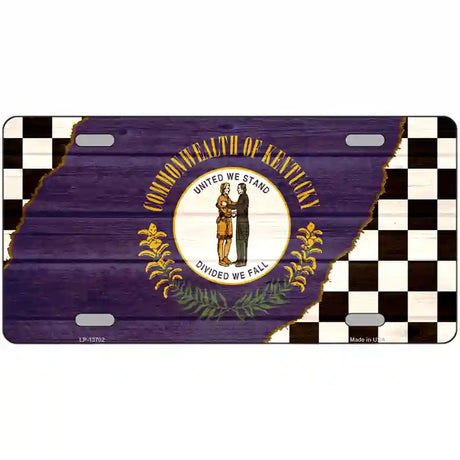 Kentucky Racing Flag Novelty Metal License Plate Tag 24" x 12" (LLP)