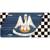 Louisiana Racing Flag Novelty Metal License Plate Tag 24" x 12" (LLP)