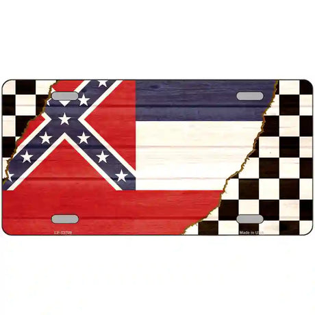 Mississippi Racing Flag Novelty Metal License Plate Tag 24" x 12" (LLP)