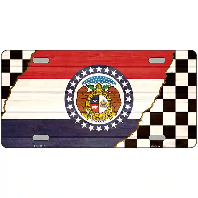 Missouri Racing Flag Novelty Metal License Plate Tag 24" x 12" (LLP)