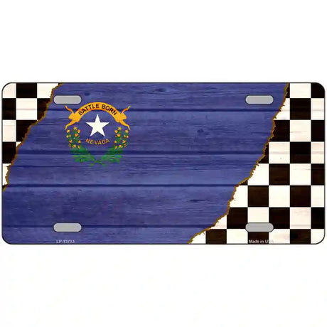 Nevada Racing Flag Novelty Metal License Plate Tag 24" x 12" (LLP)