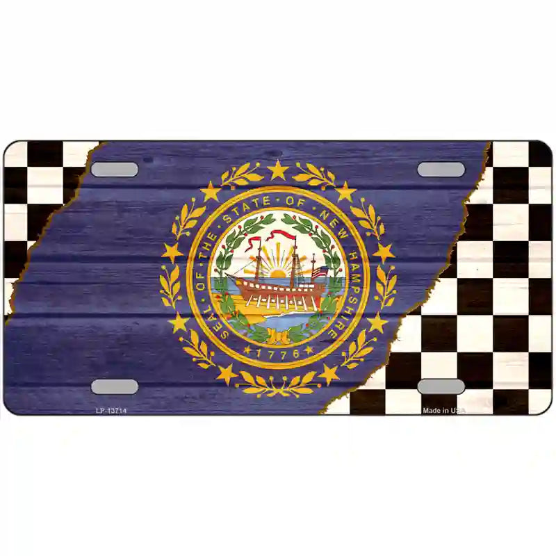 New Hampshire Racing Flag Novelty Metal License Plate Tag 24" x 12" (LLP)