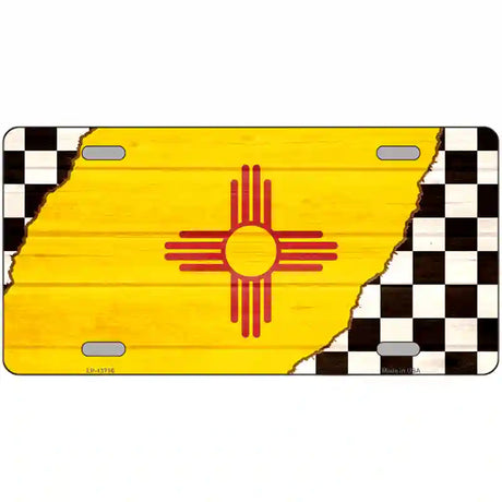 New Mexico Racing Flag Novelty Metal License Plate Tag 24" x 12" (LLP)