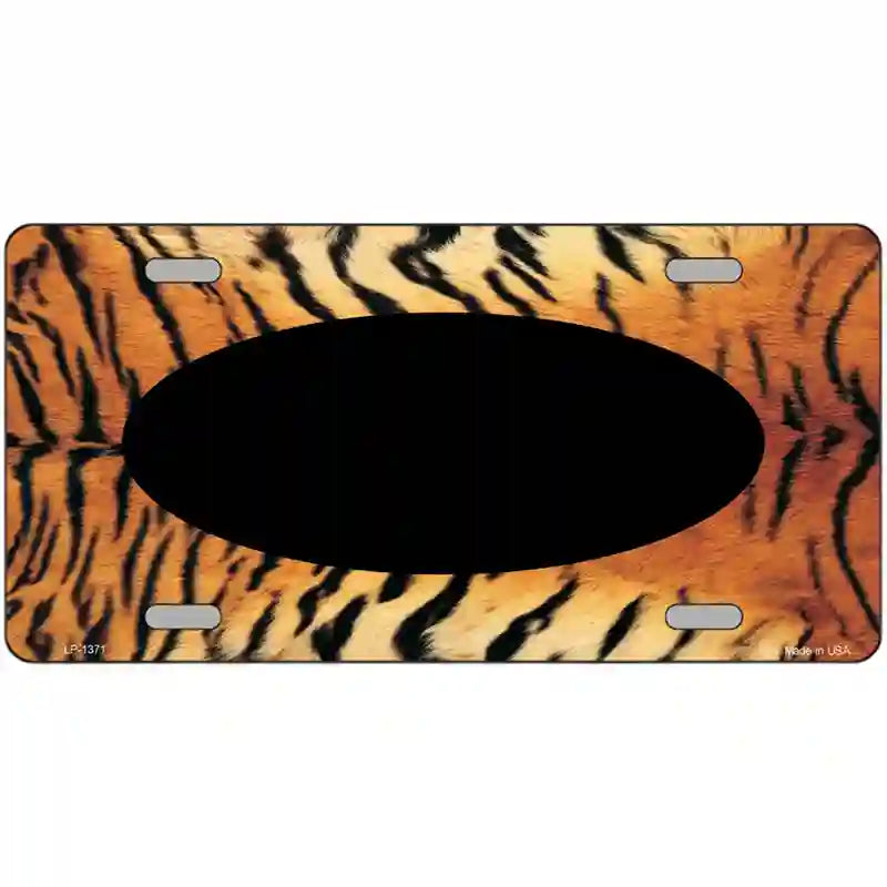 Tiger With Black Center Oval Metal Novelty License Plate 24" x 12" (LLP)