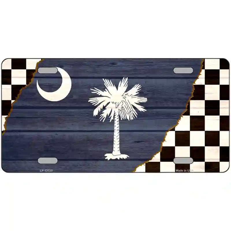 South Carolina Racing Flag Novelty Metal License Plate Tag 24" x 12" (LLP)