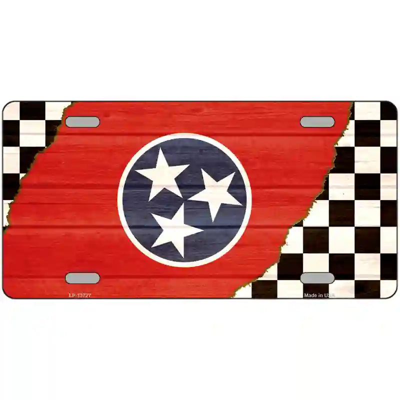 Tennessee Racing Flag Novelty Metal License Plate Tag 24" x 12" (LLP)