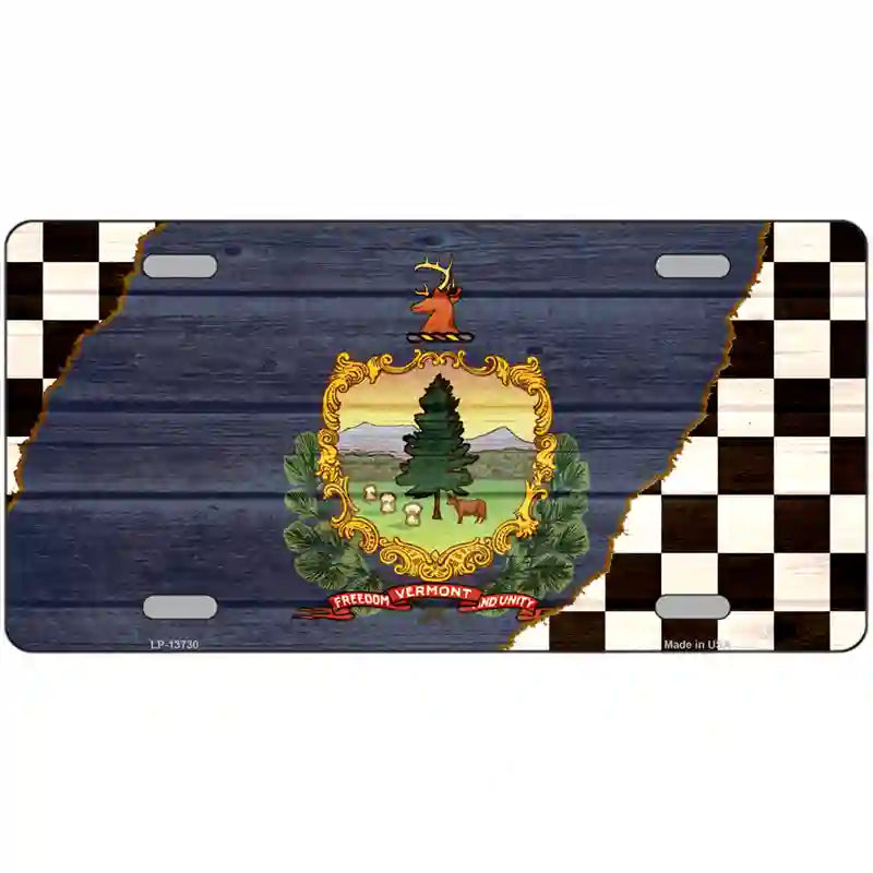 Vermont Racing Flag Novelty Metal License Plate Tag 24" x 12" (LLP)