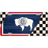 Wyoming Racing Flag Novelty Metal License Plate Tag 24" x 12" (LLP)