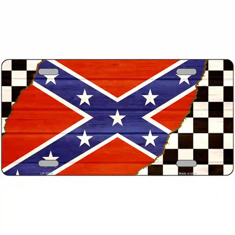 Confederate Racing Flag Novelty Metal License Plate Tag 24" x 12" (LLP)