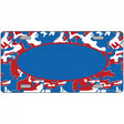 Patriotic Camouflage With Blue Center Oval Metal Novelty License Plate 24" x 12" (LLP)