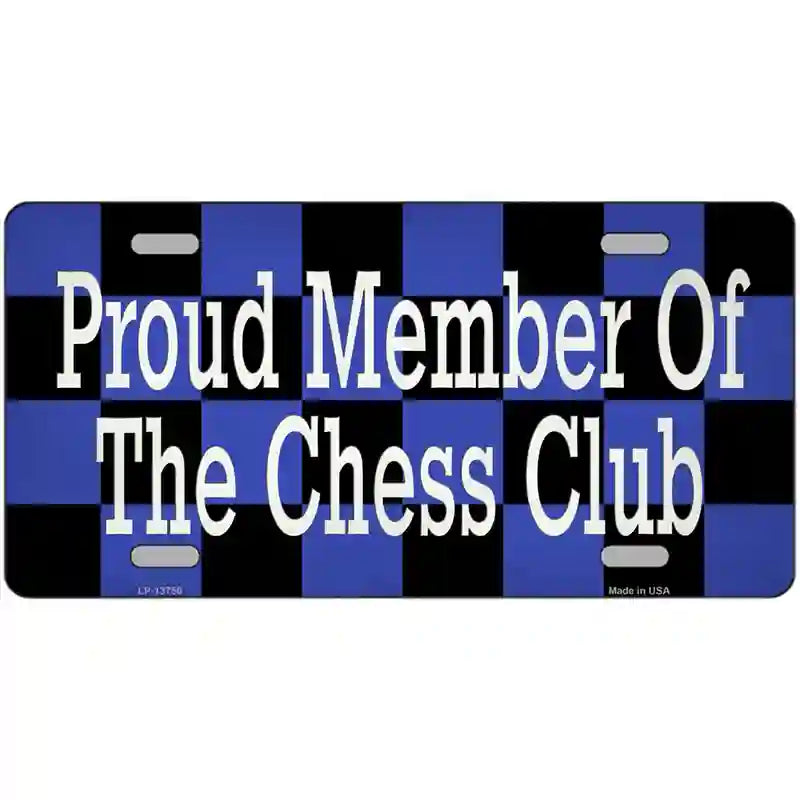 Chess Club Member Novelty Metal License Plate Tag 24" x 12" (LLP)