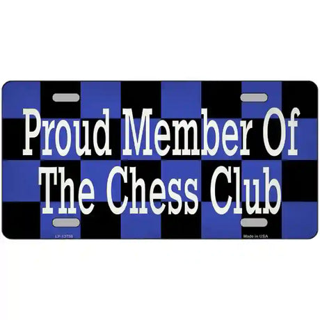 Chess Club Member Novelty Metal License Plate Tag 24" x 12" (LLP)