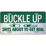 Buckle Up Novelty Metal License Plate Tag 24" x 12" (LLP)