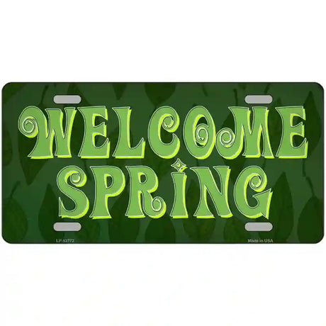 Welcome Spring Novelty Metal License Plate Tag 24" x 12" (LLP)