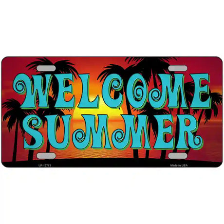 Welcome Summer Novelty Metal License Plate Tag 24" x 12" (LLP)