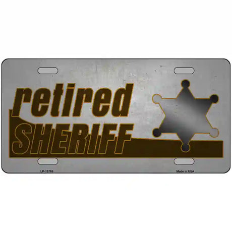 Retired Sheriff Novelty Metal License Plate Tag 24" x 12" (LLP)