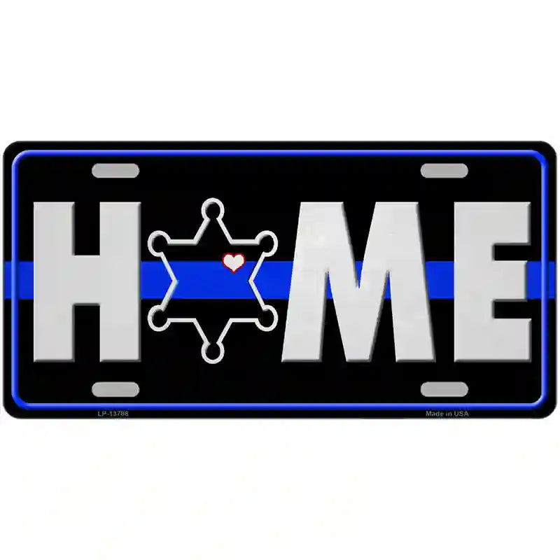 Home Sheriff Badge Novelty Metal License Plate Tag 24" x 12" (LLP)