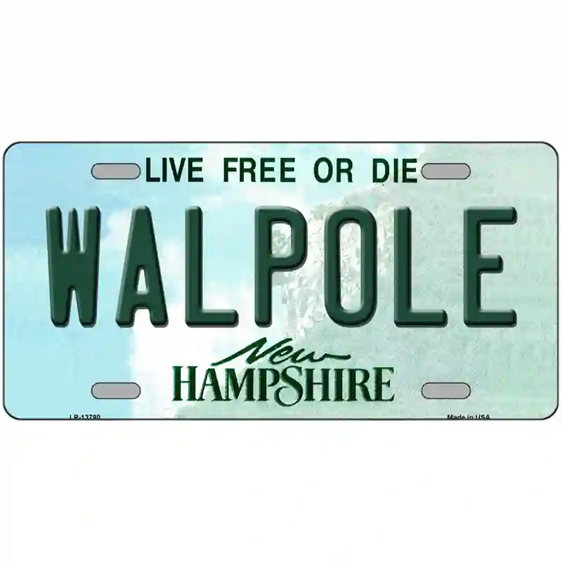 Walpole New Hampshire Novelty Metal License Plate Tag 24" x 12" (LLP)