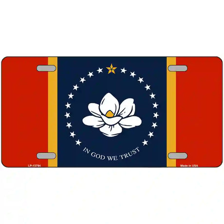 Mississippi Flag Novelty Metal License Plate Tag 24" x 12" (LLP)