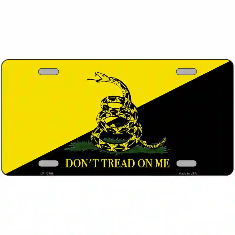 Dont Tread On Me Yellow|Black Novelty Metal License Plate 24" x 12" (LLP)