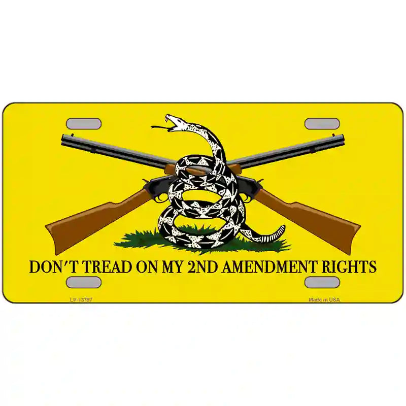 Dont Tread On My 2nd Amendment Novelty Metal License Plate 24" x 12" (LLP)