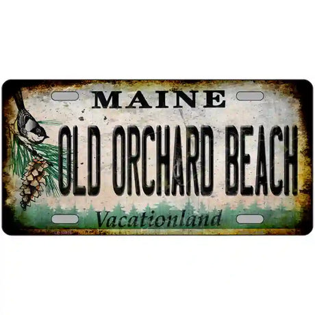 Old Orchard Beach Maine Rusty Novelty Metal License Plate Tag 24" x 12" (LLP)