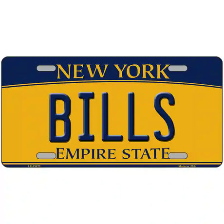 Bills New York Yellow Novelty Metal License Plate Tag 24" x 12" (LLP)