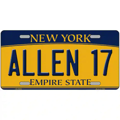 Allen 17 New York Novelty Metal License Plate Tag 24" x 12" (LLP)